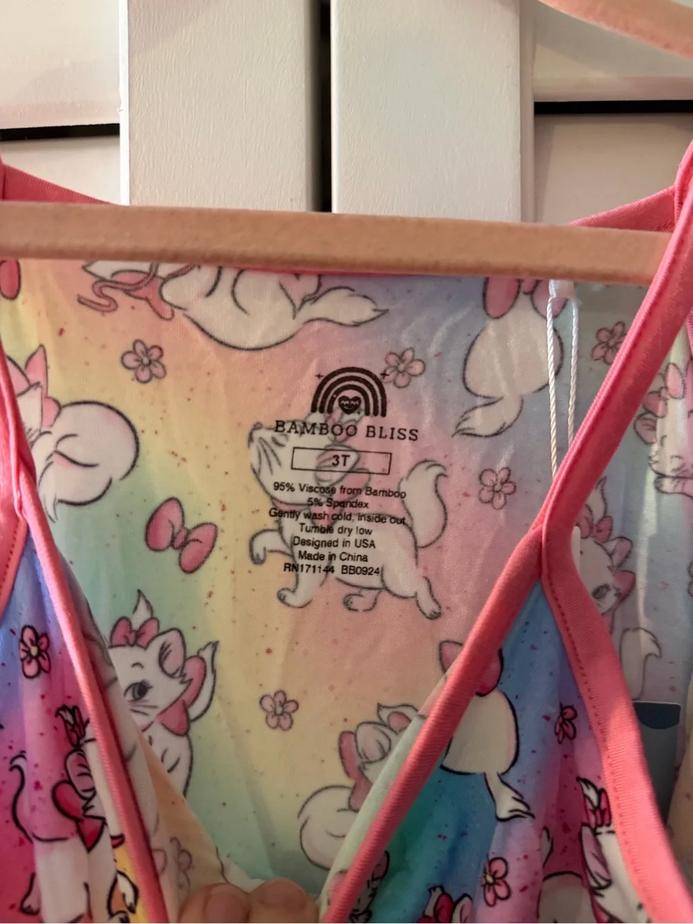 Girls' Rainbow Marie Bamboo Pajama Romper